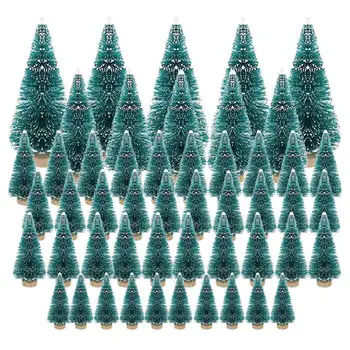50ШТ Миниатюрная искусственная Рождественская елка, Маленькие Снежные Морозные деревья, Сосны, Рождественские Поделки для вечеринок, ремесла