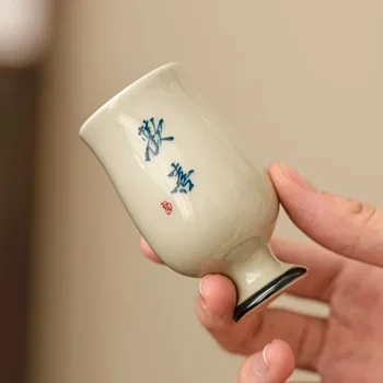 Ручная роспись цветами и ясенем Керамический набор Happy Rohan Чашка с запахом чая Kung Fu Small Tea Cup Master