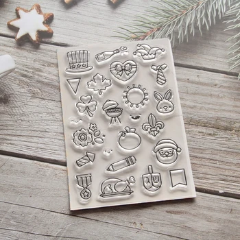 KLJUYP Holidays Прозрачный штамп для DIY Скрапбукинга / Изготовления Открыток / Детских Рождественских Забавных Украшений