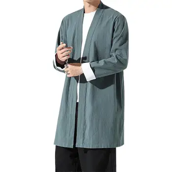 Большие размеры 3XL 4XL 5XL Хлопчатобумажные льняные Длинные рубашки Мужские Кардиганы с длинными рукавами Весенние рубашки в стиле пэчворк для похудения Мужская одежда Camisa