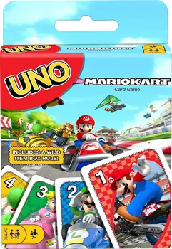 Карточная игра UNO Mario Kart со 112 картами и инструкциями для игроков в возрасте от 7 лет и старше, Для детей, семьи и взрослых
