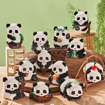 Милое мини-животное Панда, строительные блоки, Игрушка для мальчика Kawaii, сделай сам, Можно собрать Игрушки-модели животных, Кирпич Для девочки, подарок на день рождения, Рождественский подарок