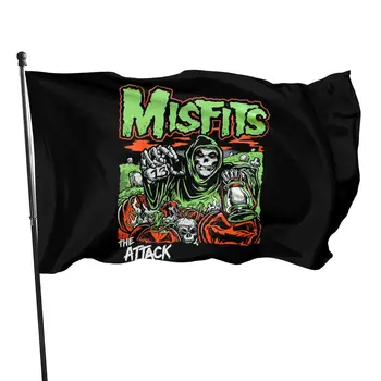 Misfits The Attack Green Skeleton Мужские Черные S 4Xl P1215 Humor Дышащая Уличная одежда Rock Flag в продаже