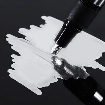 Хромированный маркер Гальваническое Серебро Глянцевый Зеркальный эффект Военная Пластиковая сборка Раскраска модели DIY Paint Pen Маркеры